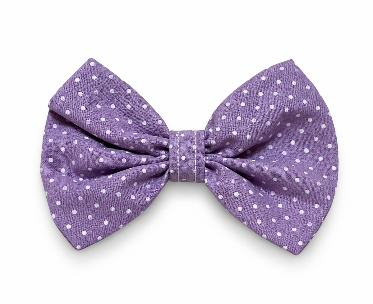 Noeud Lila à pois blanc💜